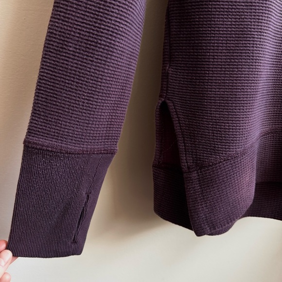 Burgundy Athleta Coaster Luxe Waffle Sweatshirt - Picture 6 of 7